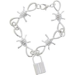 Zacs Alter Ego Armband Barbwire Chain with padlock Zilverkleurig